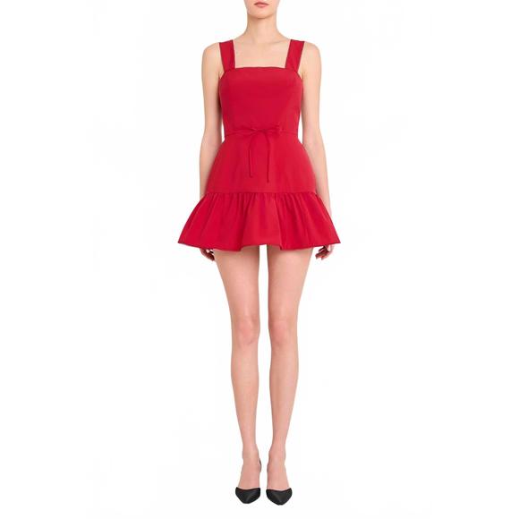 NEW AMANDA UPRICHARD danner skort romper in carnelian